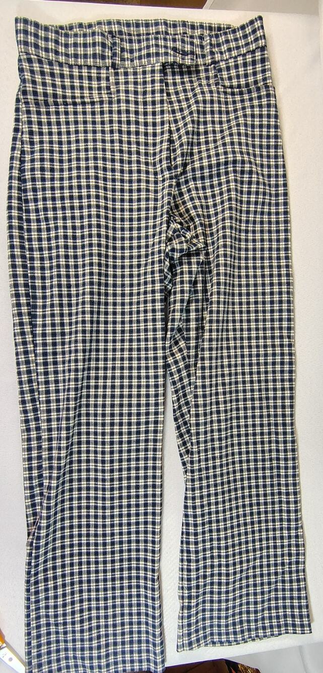 Vintage 1970's Prima Donna Blue and White Plaid Pants Size 5/6 Y2K Retro